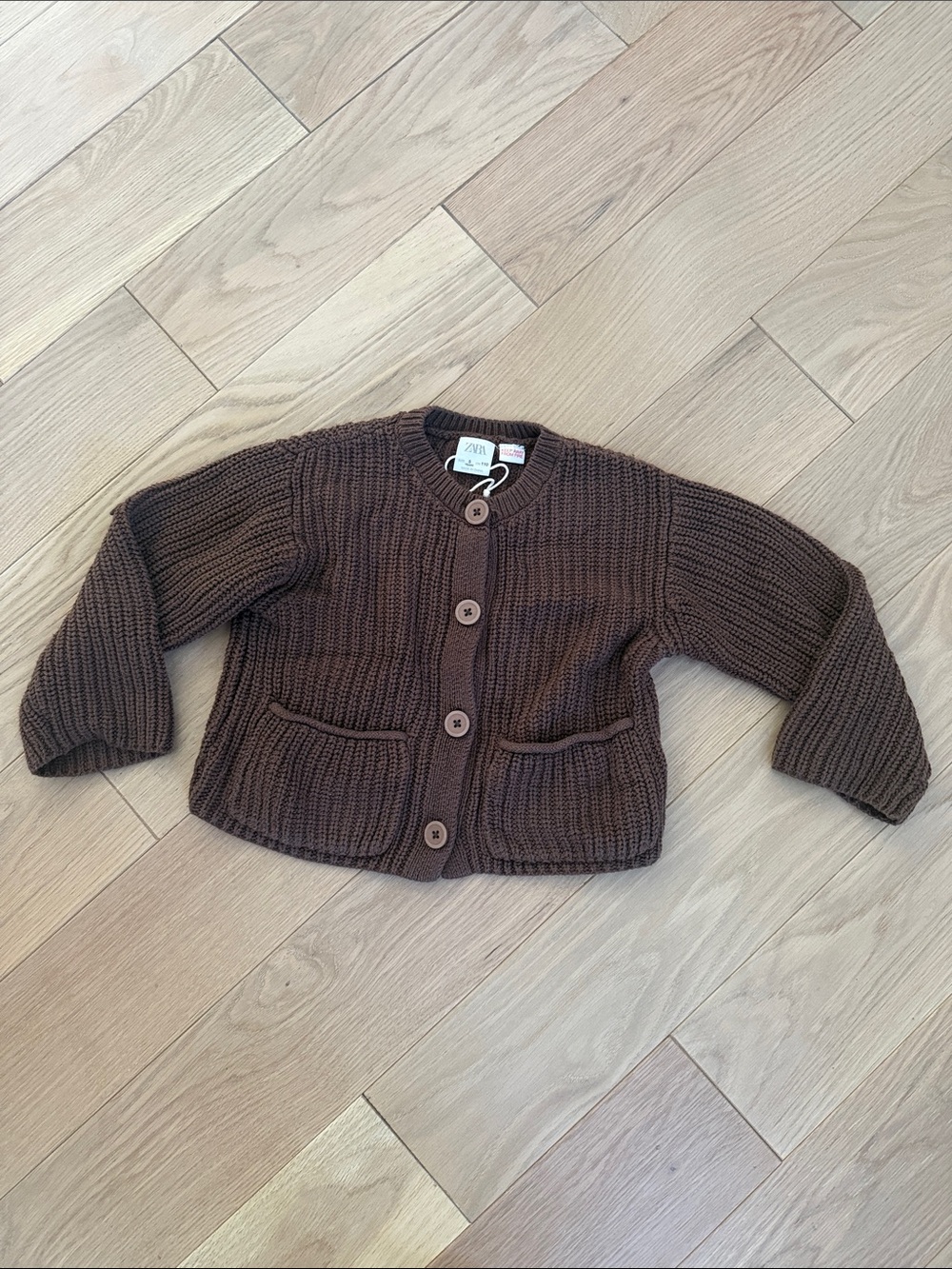 Zara Brown Chunky Knit Cardigan